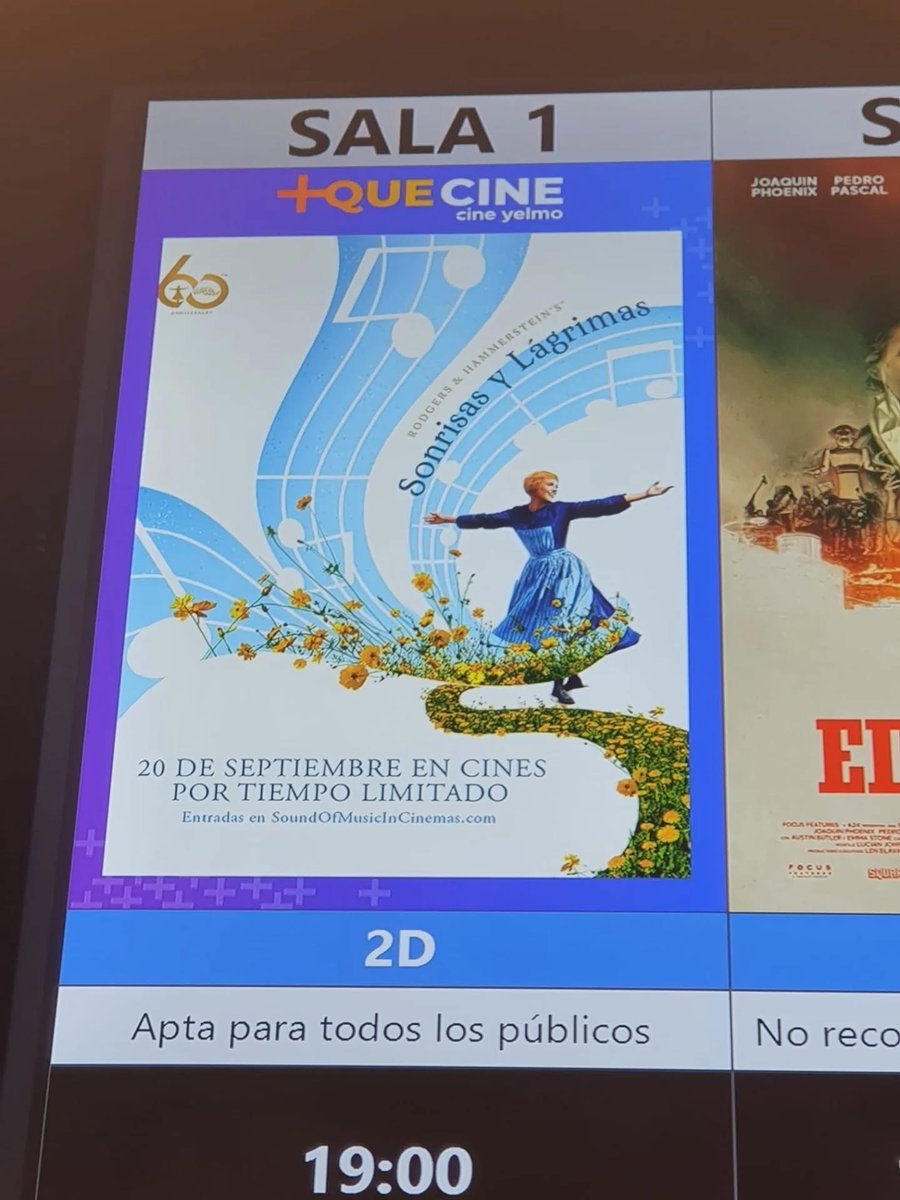 El pasado martes asistimos al pase especial de Sonrisas y lágrimas en <a href="/CineYelmo/">Cine Yelmo</a> de Madrid.

Se cumplen 60 años del estreno de uno de los musicales más legendarios, protagonizado por nuestra admirada Julie Andrews.

Y tú, ¿qué recuerdos tienes de #TheSoundOfMusic?