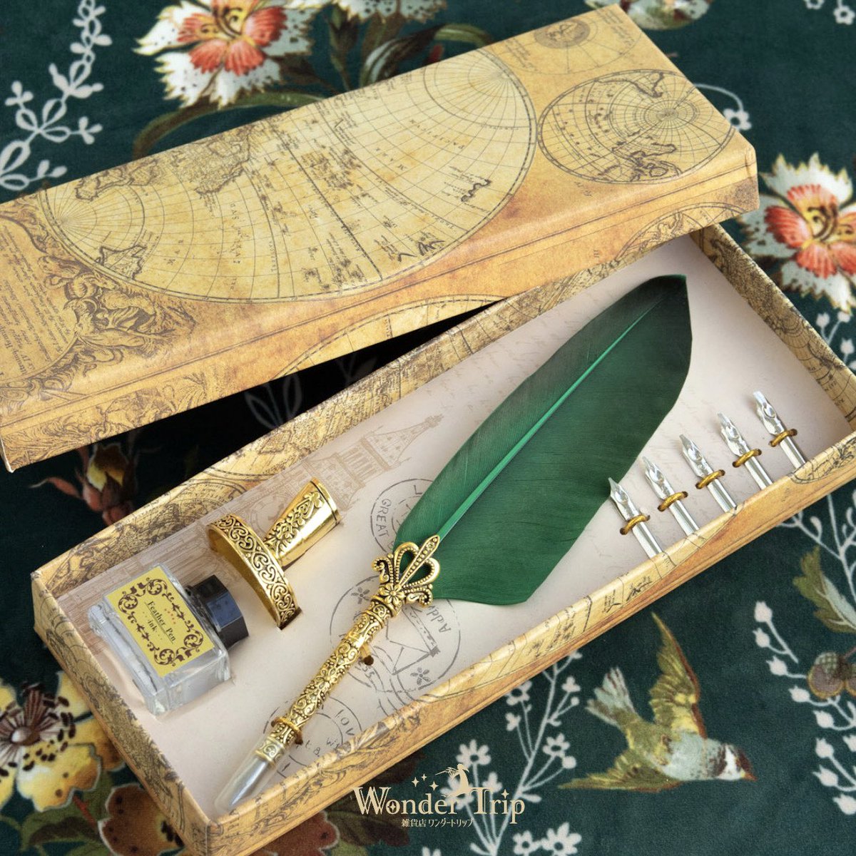 箱入り羽ペンセットに新しくパープルとグリーンを追加しました。
wondertrip.shop-pro.jp/?mode=srh&sort…