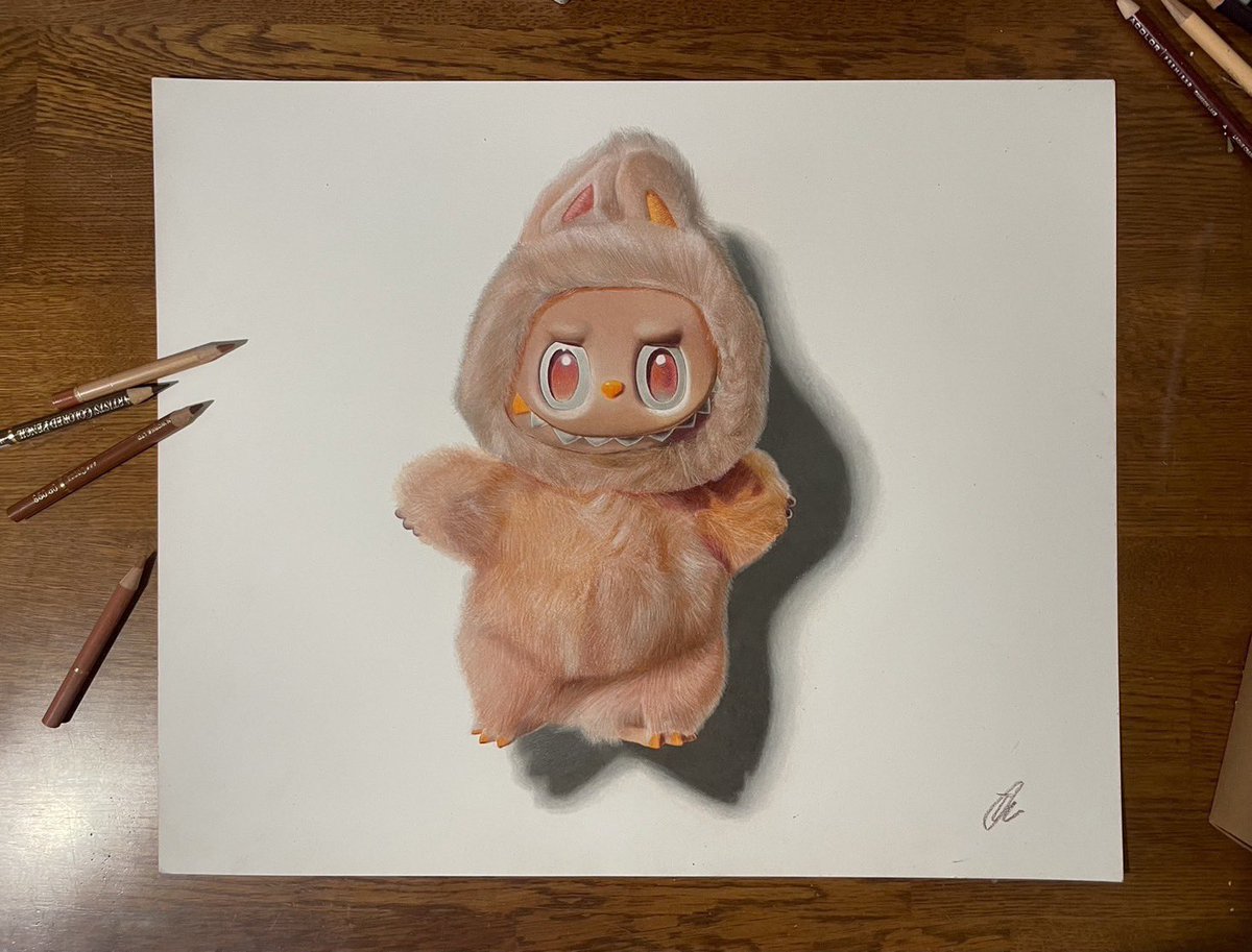 _R49__'s tweet image. 色鉛筆でラブブ描きました！