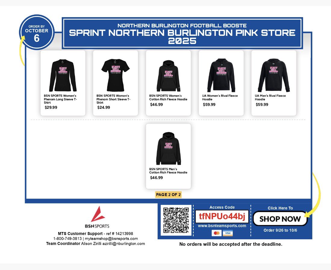 senoraznbc's tweet photo. 🎗💗NB Football &amp; Cheer October Pink Store Fundraiser 🎗💗
Order now until 10/6 for  PINK OCTOBER @HoundsGridiron @TEACHERCOACHZ @nbcrsd @nbc_hsprincipal @nbc_msprincipal @NBC_cheer @NB_FBBoosters 

LINK: https://t.co/XnwKJLWTSM https://t.co/PJ37K3qs19