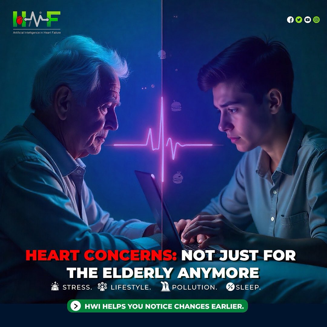 HaifTech's tweet image. Heart concerns once affected mainly the elderly; today even young adults face them. HWI helps you explore heart wellness early and reflect on choices.

#HAIF #WorldHeartDay #HeartFailureAwareness #BreakTheSilence  #TogetherWeLaunch #InnovationForHearts #NewBeginnings