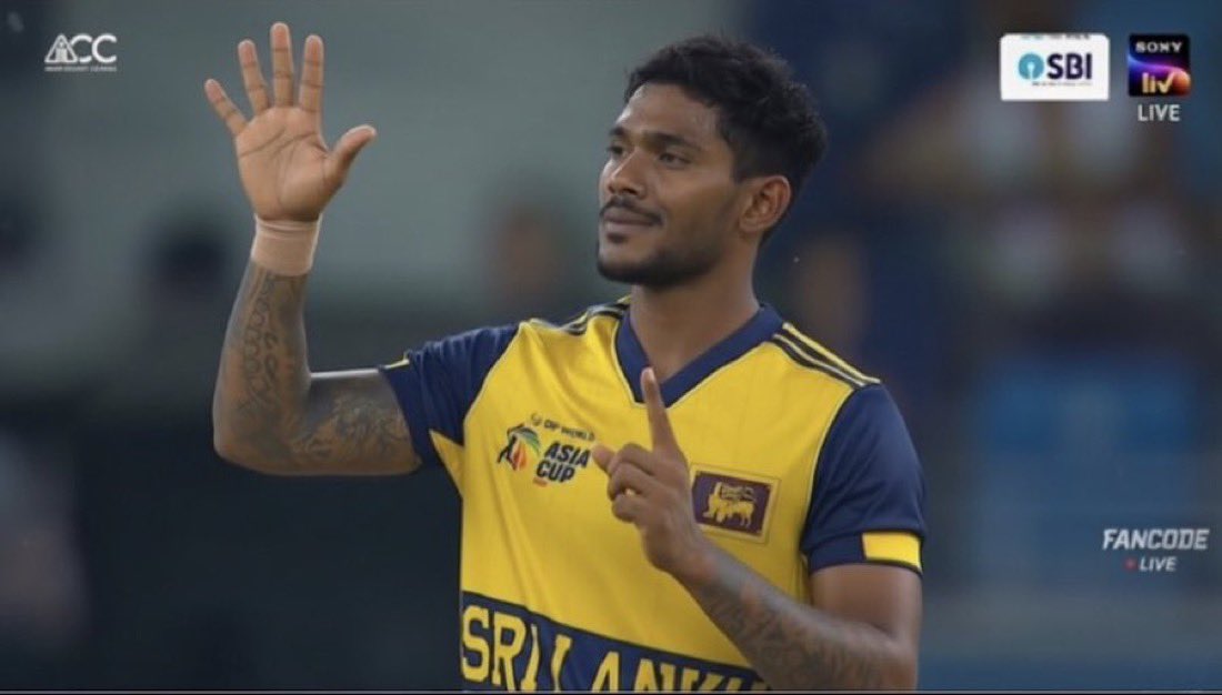 RanaShazibKhan's tweet photo. BCCI lodged a complaint against Nisanka for his 6-0 celebration after scoring a century against India. https://t.co/IHU2Mk9FK4