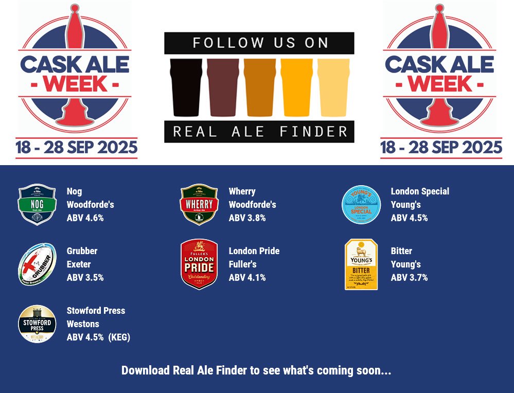 PerfectPubCoUk's tweet image. On the bar today!
Beer Board: bit.ly/2VtVRoA
#CaskAleWeek @caskaleweek @WoodfordesBeer  @YoungsBeer @ExeterBrewery @Fullers 
#RealAleFinder ⁦@CAMRA_London @CAMRASurrey⁩ @CAMRAKL⁩ ⁦@CAMRAswl⁩