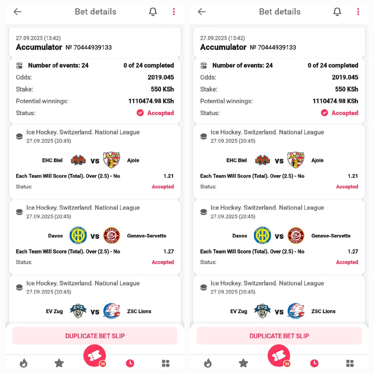Simba_tips's tweet image. 🎯ICE HOCKEY 🏒 💥
Confidence, consistency = Win💰💰💰
📍Pin this market
💥2K Odds
Registe & make deposit here‼️‼️‼️‼️
REG📲📲 db-bet.co/DBO_
#Promocode 👉DBO
#Boookingcode👉YSSS7
DownloadApp📲📲 db-bet.co/DBO_App_
#SUCCESS🟢🟢🟢🟢