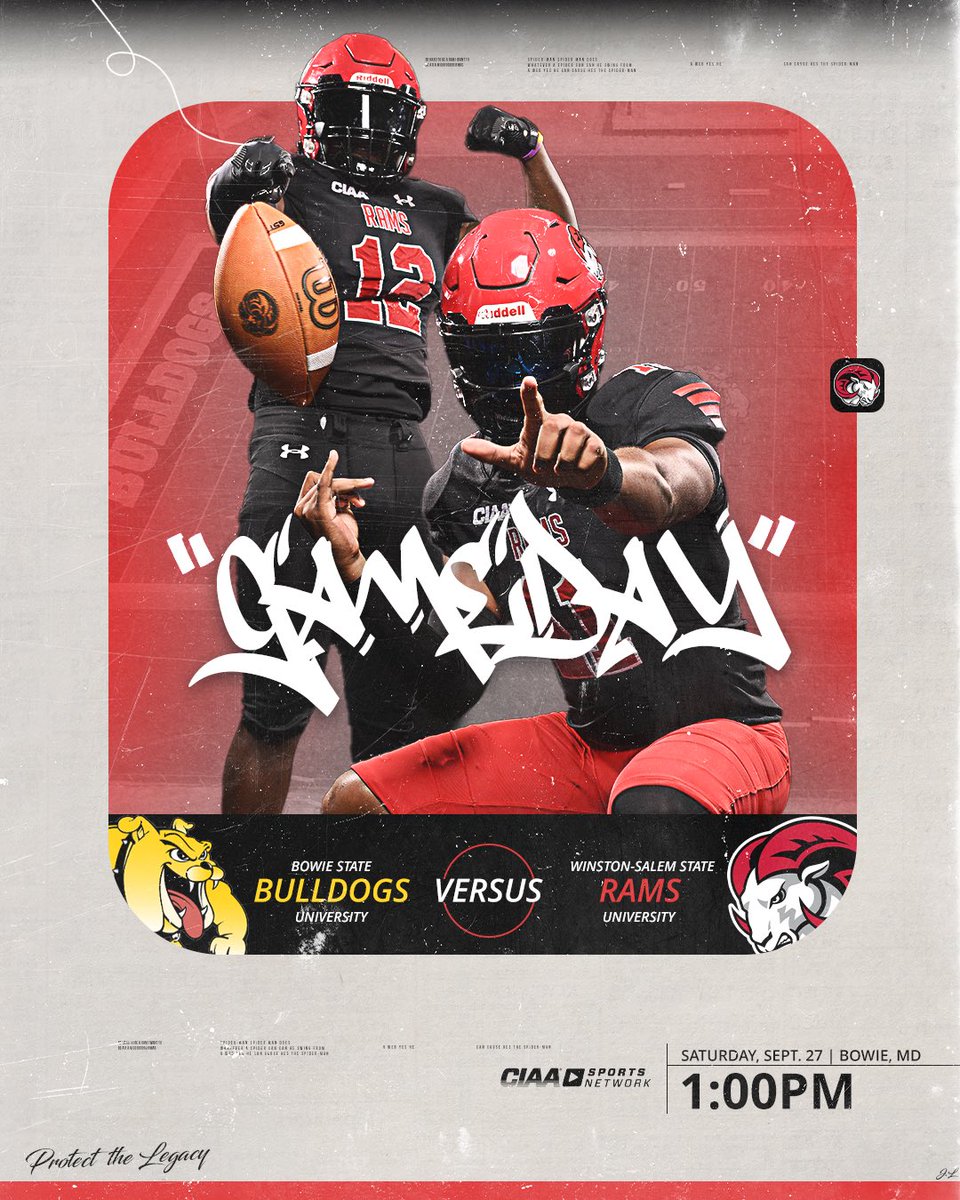 IT’S GAMEDAY!!
📍Rams vs. Bowie State- Bowie, Md
⌚️1:00pm
🏟️ Bulldog Stadium
🎒 clear bag policy 
📺 bsubulldogs.com/sports/2021/9/…
📻 wsncradio.org
💻 bsubulldogs.com/sidearmstats/f…