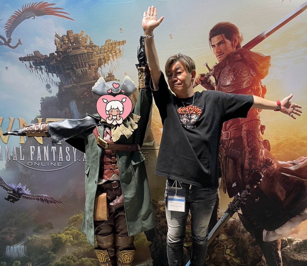 Ramoffle100's tweet image. スクエニブースで吉Pと交信！

前回のドールともに快く受けてくださってありがとうございました✨
 #TGS2025