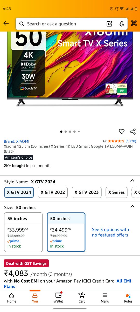 Anandskywalker's tweet image. After flipkart, amazon also starts doing fraud woth people, in product page its showing 2 year warranty but after registration on manufacture app, its showing one year.
#MITV @amazonIN @XiaomiIndia @jagograhakjago @aajtak @PMOIndia @PiyushGoyal