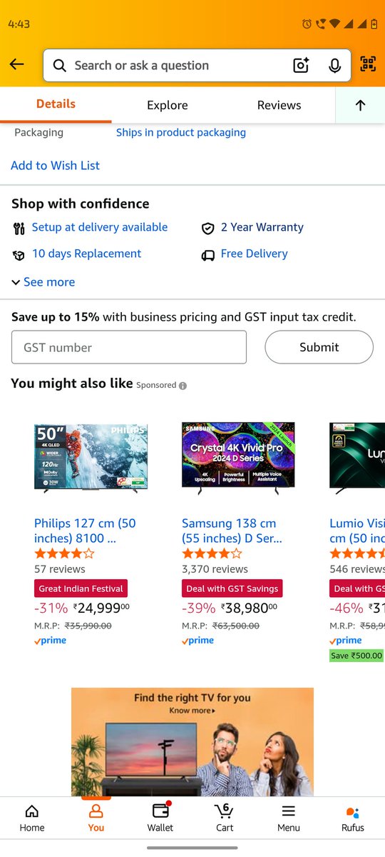 Anandskywalker's tweet image. After flipkart, amazon also starts doing fraud woth people, in product page its showing 2 year warranty but after registration on manufacture app, its showing one year.
#MITV @amazonIN @XiaomiIndia @jagograhakjago @aajtak @PMOIndia @PiyushGoyal
