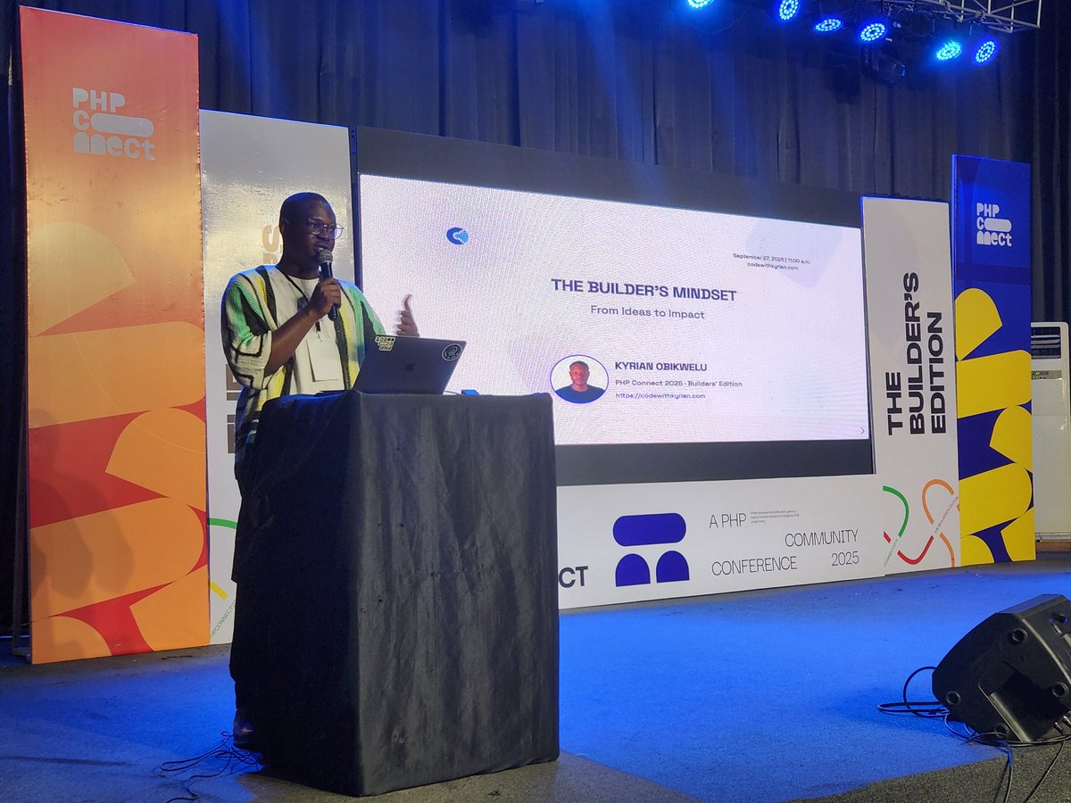 PhpTalks's tweet image. We&apos;ve begun with a keynote from one of our speakers, Kyrian Obikwelu
@CodeWithKyrian

His job is very simple - &quot;prepare the guests for a mind shift&quot; - and he understands it perfectly well.

#PHPCONNECT25 #PHPCONNECT #buildersedition #PHPCONNECTuyo