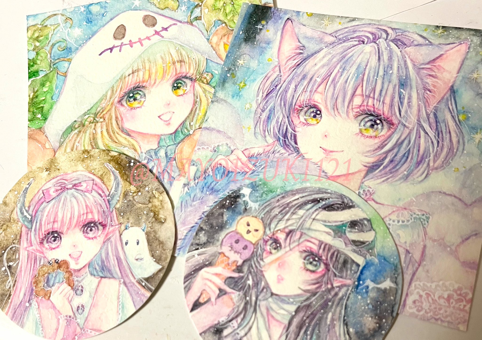 【希少】 水彩画 真宵ゆづき🎃10/4おばけのカーニバル展4参加 on X: