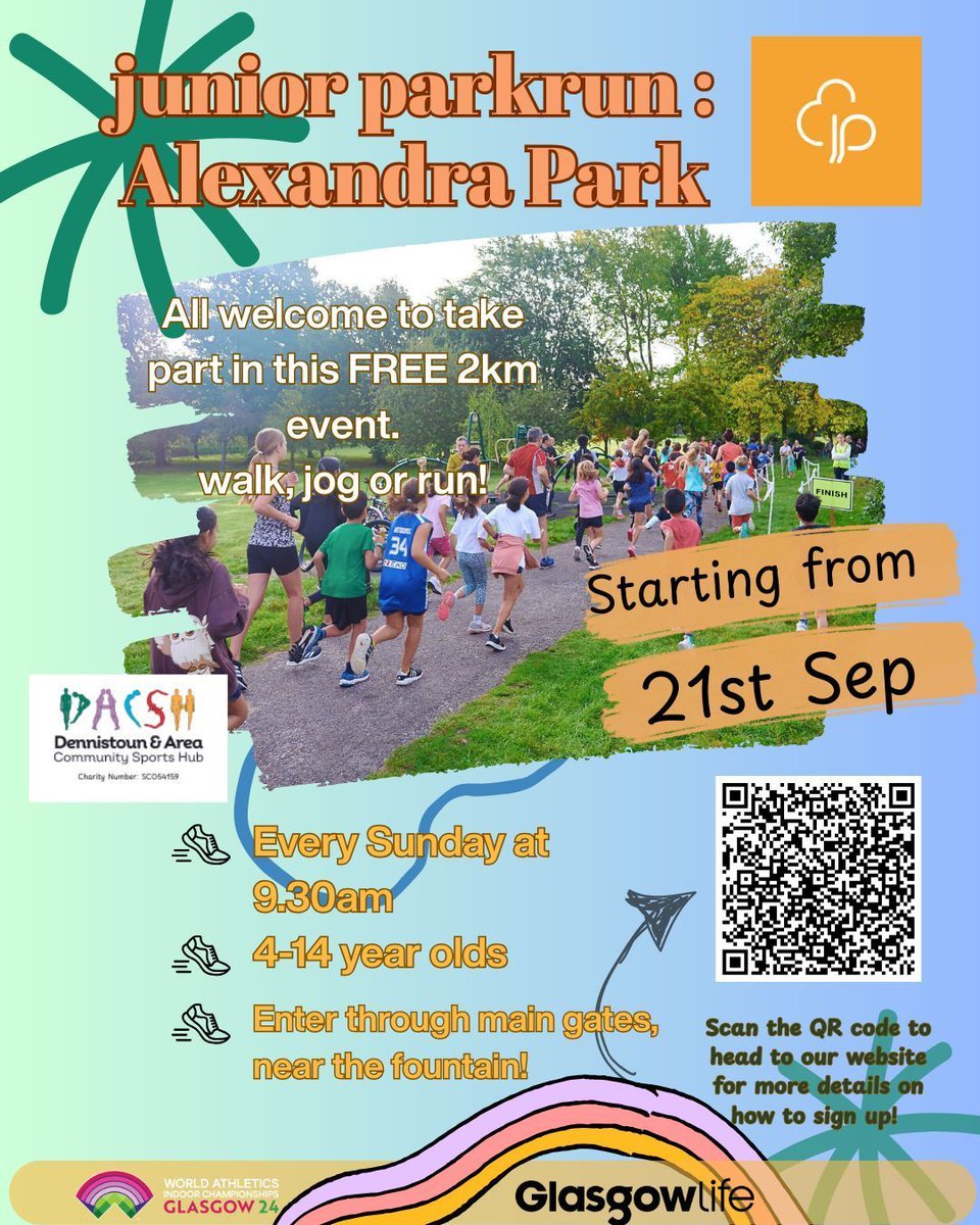📣Are you ready to come along to walk, jog, run at our junior parkrun in Alexandra Park tomorrow?? 

📍 Alexandra Park near Fountain meet point
⏰ 9.30am start - be there 5mins before at least
🎫 complete the online form to register for your barcode