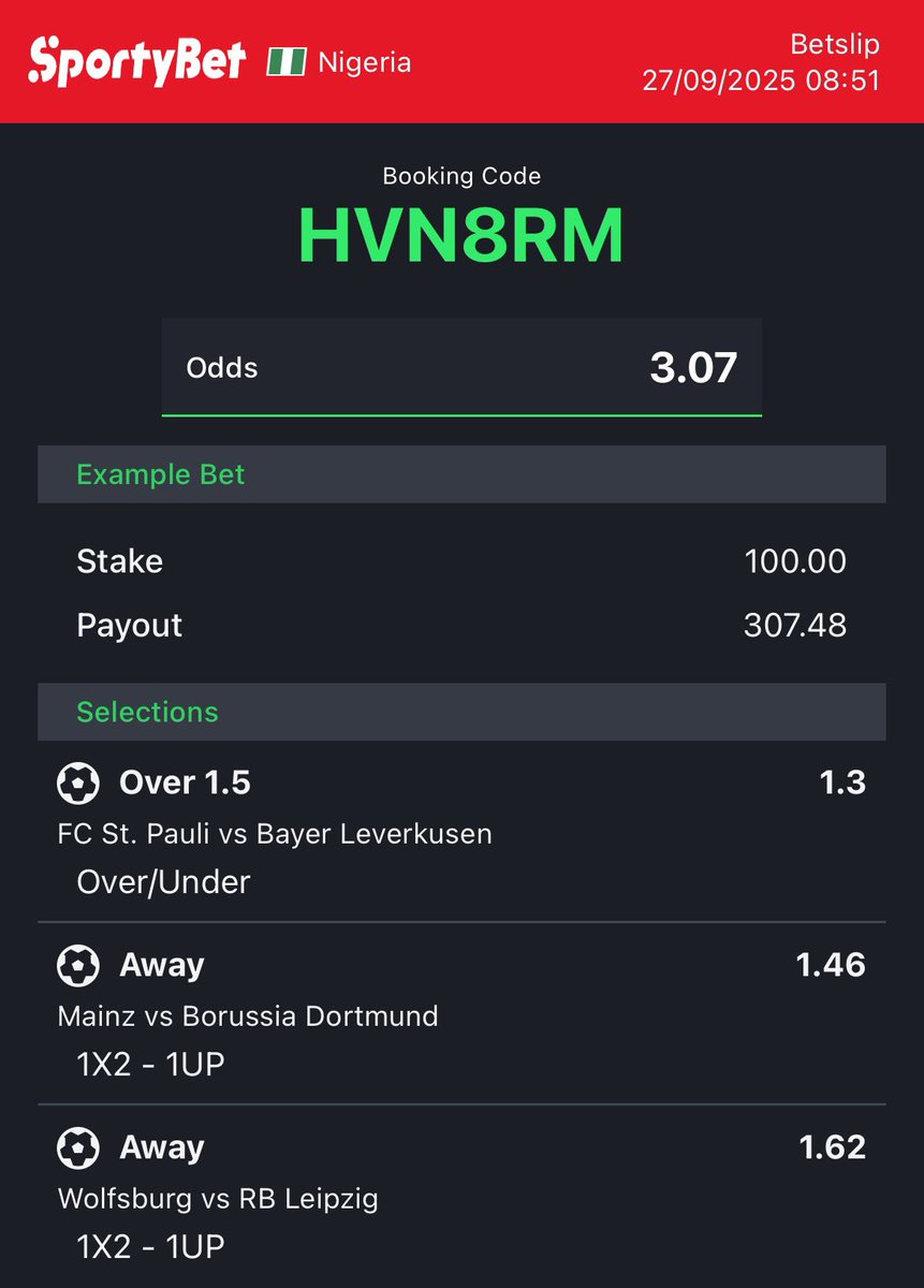 AdeynkaFunds's tweet image. Bet Responsibly, stake what you can afford to lose ⚠️ #2odds #6odds #bet #Sportybet   Follow for follow, like and retweet.