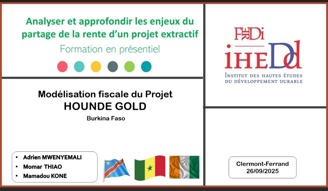 AdrienMwenyema4's tweet image. #Fiscalité_minière : Formation sur les Enjeux d politique fiscale, #Modélisation du partage de la rente extractive (Mine&amp;amp;Pétrole), un outil indispensable pour la Fiscalité de la RDC
Organisée par IHEDD/FERDI en partenariat avec @UCAuvergne @cerdi et @Colombia_University
