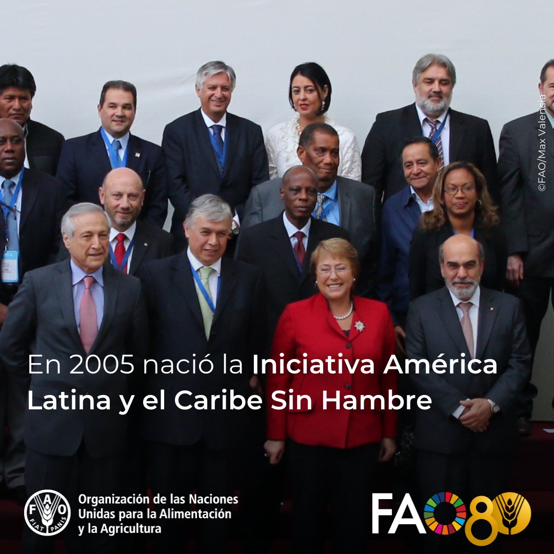 🍽 El 13 de septiembre de 2005, en Ciudad de Guatemala, nació la Iniciativa América Latina y Caribe Sin Hambre. Un compromiso histórico de la región para erradicar el hambre en una generación. 🌎💪 #FAO80 

bit.ly/80AniversarioF…