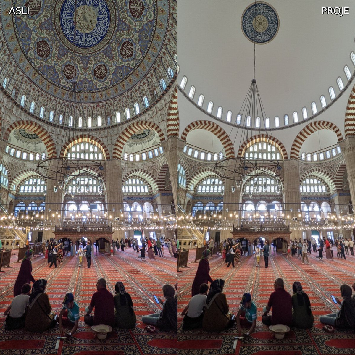 Selimiye Camii'ndeki restorasyon çalışmaları durduruldu.