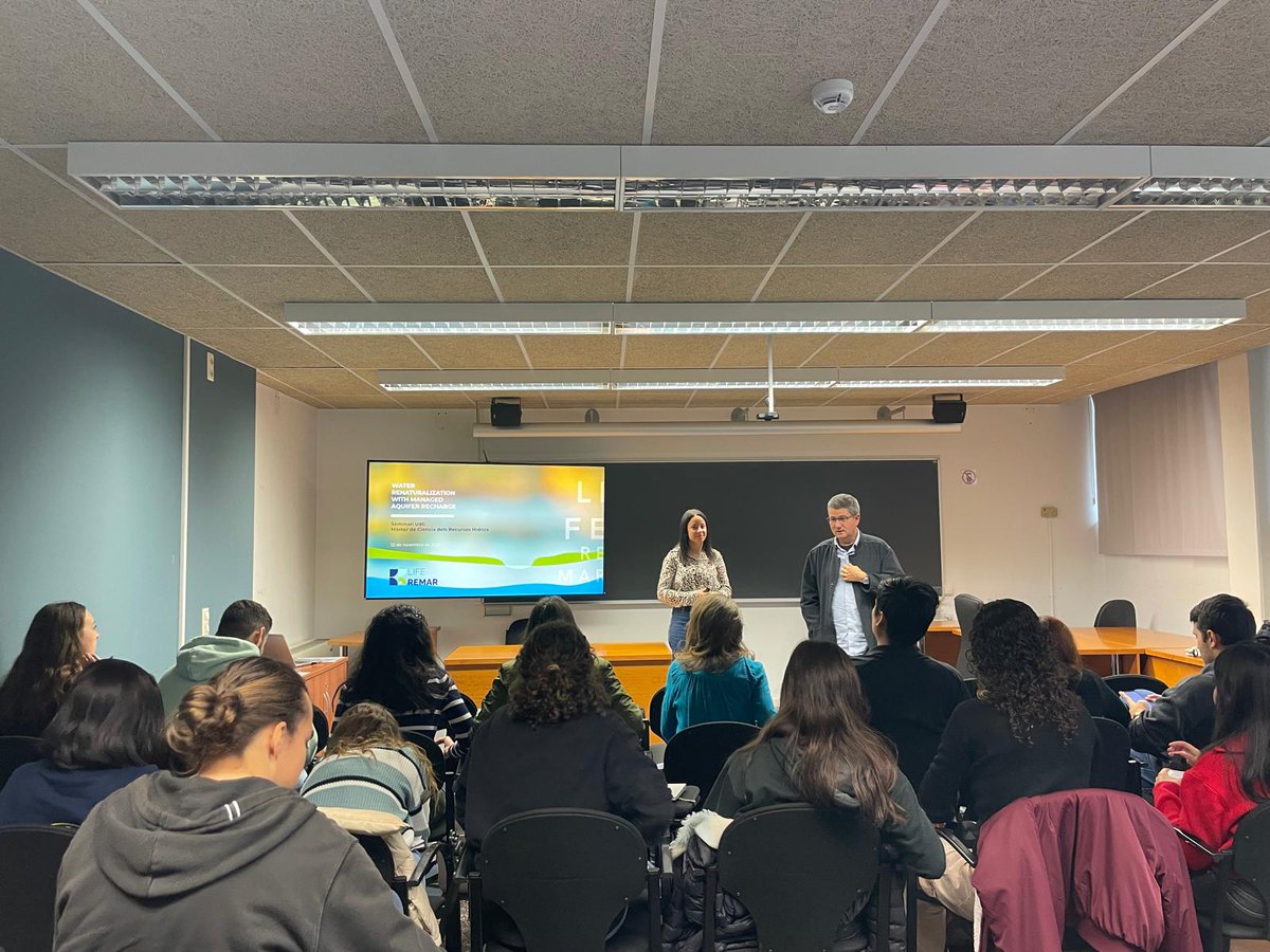 LifeREMAR's tweet photo. 💧Apropem el LIFE REMAR als universitaris! Vam presentar el seminari ‘Water Renaturalization with Managed Aquifer Recharge’ a la facultat de Ciències de la @universitatdgirona_ (UdG)
#liferemar #programalife #lifeprogramme #aquifero #universitatdegirona #aguassubterraneas #water https://t.co/2uh2wr7kB3