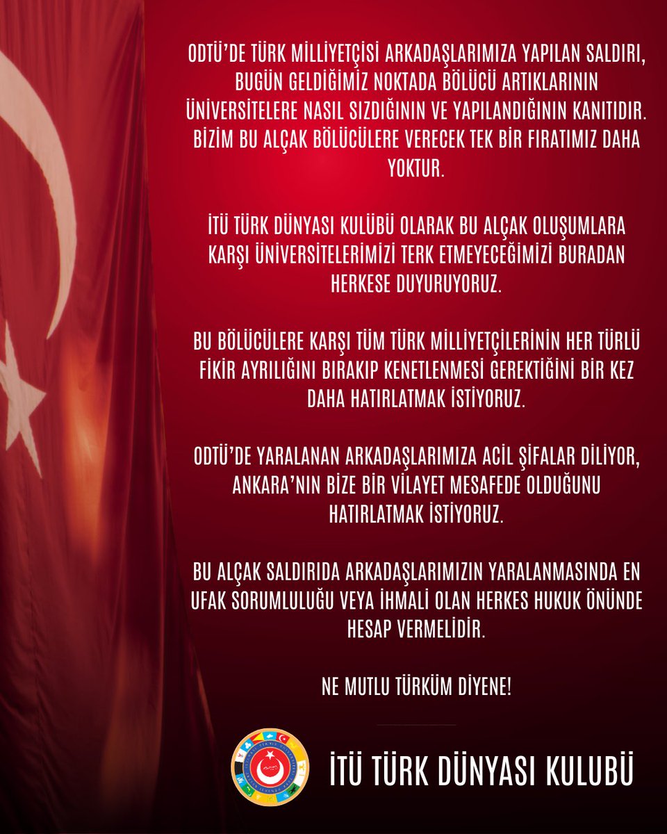 ituturkdunyasi's tweet photo. GÜNDEME DAİR İTÜ TÜRK DÜNYASI KULÜBÜNÜN BİLDİRİSİDİR! https://t.co/K54rxuPV9b