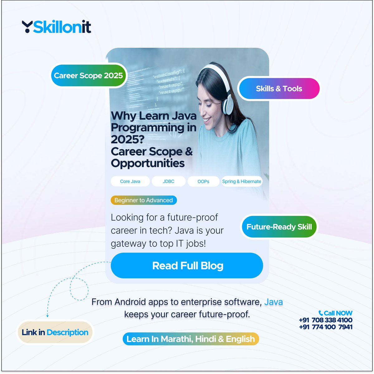 skillonit's tweet image. Why Learn Java Programming in 2025?

Learn Java Programming – Core Java, OOP, Spring Boot &amp;amp; Microservices. Build real projects, master coding logic, and get job-ready with Skillonit!

🔗 skillonit.com/java-programmi…

#Java #CodingCareer #Skillonit #TechSkills