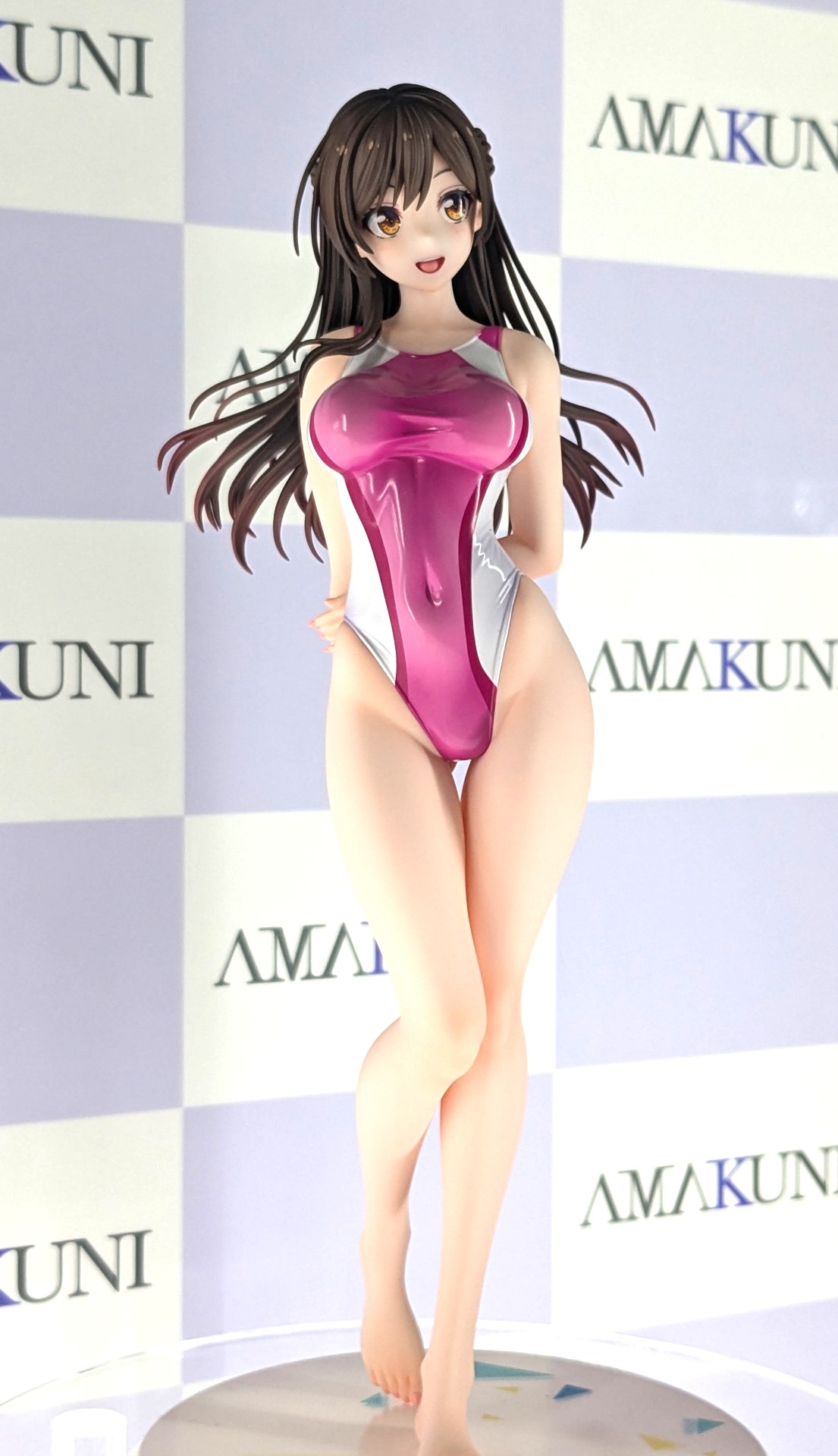 水原千鶴 競泳水着 水原千鶴 水色ラインの競泳水着Ver. - AMAKUNI
