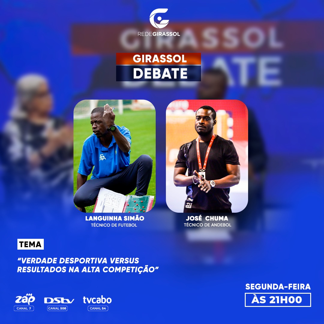 redegirassolang's tweet image. Girassol Debate desta semana traz à mesa um tema polémico: Verdade Desportiva vs Resultados na Alta Competição. Resultados refletem sempre mérito?
Convidados:
• José Chuma – Treinador de Futebol
• Languinha Simão – Treinador de Futebol
Segunda-feira- 21h00
@tvgirassolonline