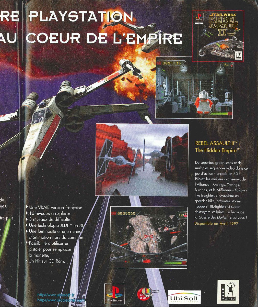 AllmightoFranky's tweet image. La publicité papier #Playstation du jour,bonjour!Une belle double-page pour du jeu #StarWars avec #DarkForces et #RebelAssaultII,le #PowerPack avec console,2 manettes,la memory card et un sac!Puis #Hexen!#retro #retrogaming #oldschool #culturepub #80s #90s