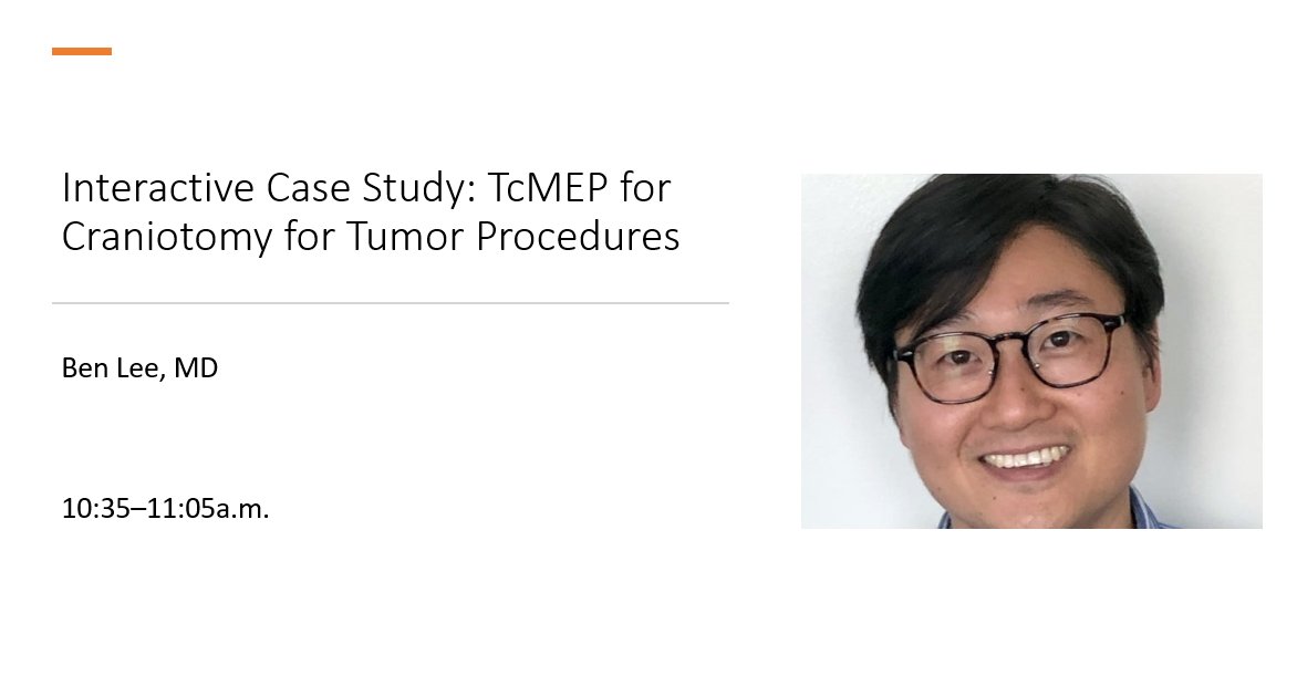 ProcircaCCN's tweet image. Interactive case study: TcMEP for craniotomy – Dr. Ben Lee demonstrates motor pathway monitoring in tumor surgery. @PittNeurology #IONM #Neurophysiology #EEG