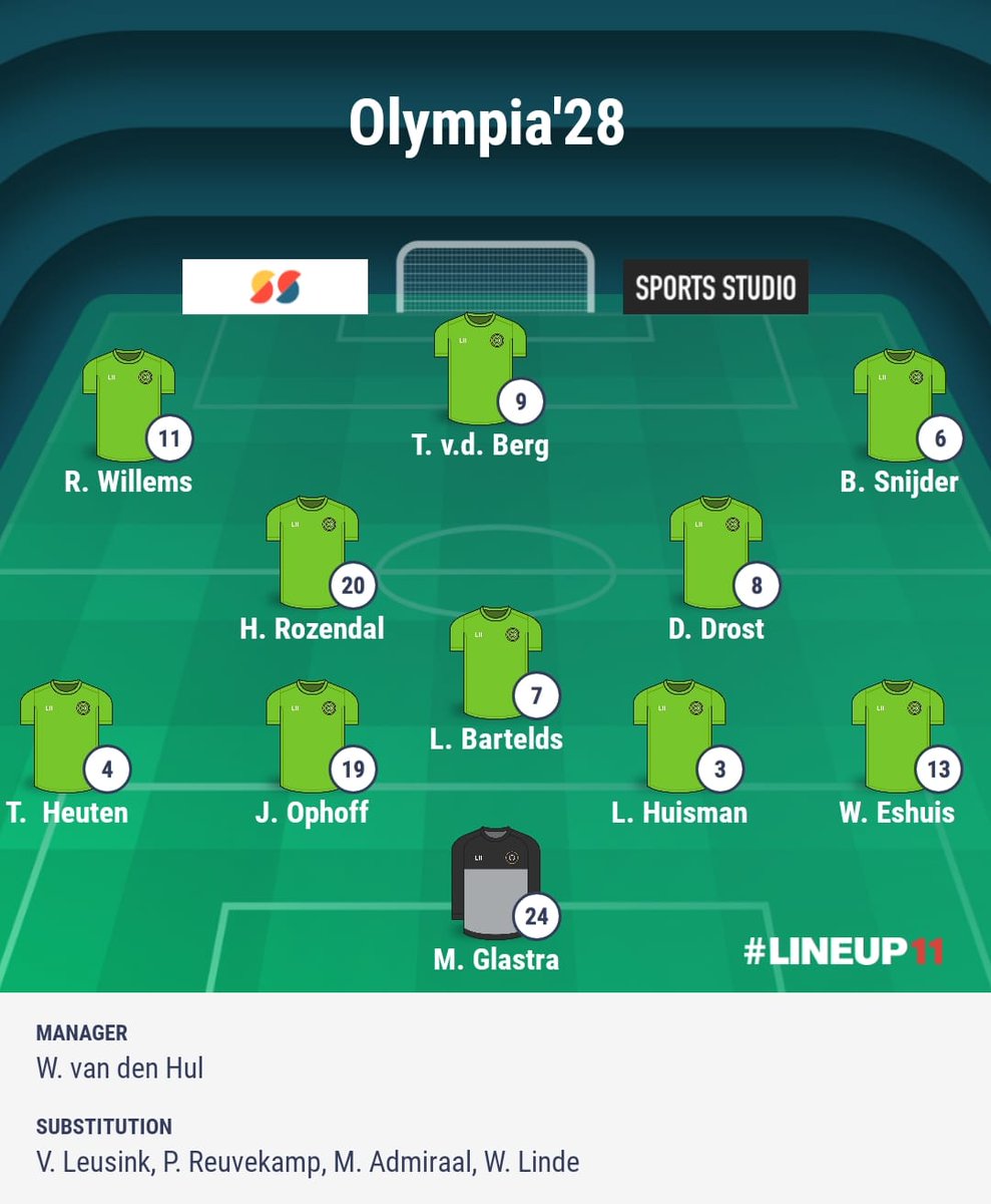Vanmiddag 14:30 uur vv Elspeet - Olympia'28 de opstelling