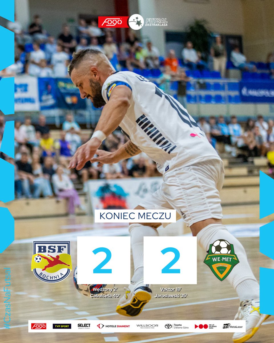 🇨🇷 Minor Cabalceta w ostatniej minucie! 🫡 BSF ABJ Powiat Bochnia dzieli się punktami z We-Metem Futsal Club Gmina Sierakowice 🤝

📸 Grzegorz Stodolny
—
🔚 #BSFWEM 2:2
#CzasNaFutsal