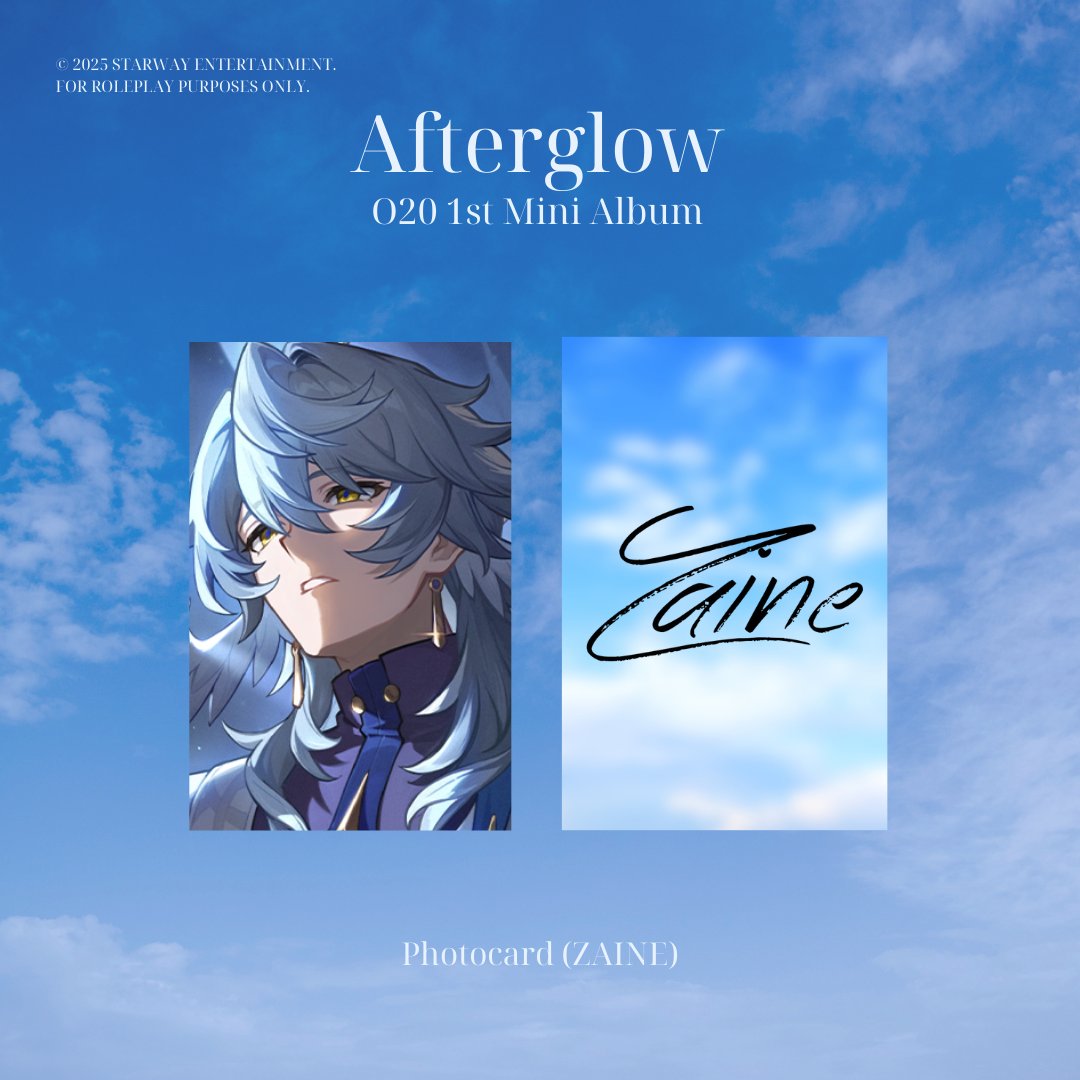 ㅤ
STARWAY ENTERTAINMENT

𝑂20
1ST MINI ALBUM: 𝐀𝐟𝐭𝐞𝐫𝐠𝐥𝐨𝐰
OFFICIAL MERCHANDISE
ㅡ PHOTOCARD : ZAINE

27.09.25ㅤ
ㅤ
Out now!! 
👉🏻 [ RT to obtain ]
ㅤ
