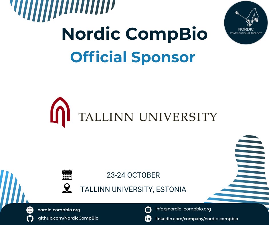 ✨A big thank you to Tallinn University for hosting this year’s Nordic CompBio Conference! 
We are grateful for their support in welcoming the computational biology community to Tallinn #NordicCompBio #ComputationalBiology #Bioinformatics #Nordics