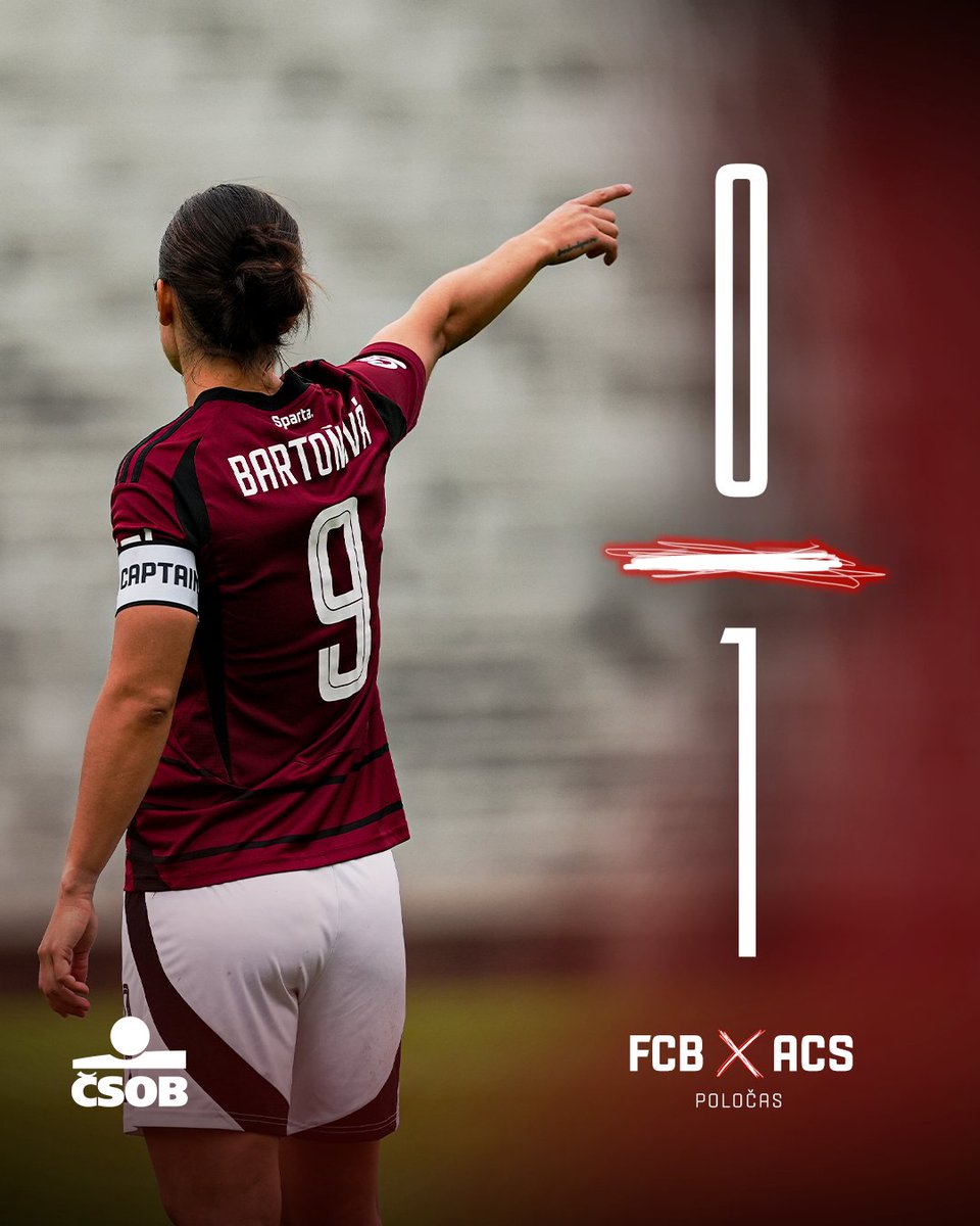 ACSparta_Zeny's tweet image. ⏱️ POLOČAS

Po první půli vedeme v Ostravě o jednu branku ⚔️

#acsparta | #csob