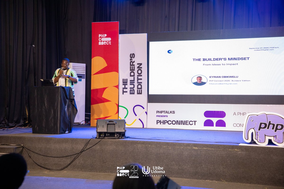 PhpTalks's tweet image. Kyrian Obikwelu
@CodeWithKyrian 

WE MUST SHIP! WE WILL SHIP!
THANK YOUUUUUUUU!

We love you. Thank you for a beautiful keynote speech.
#PHPCONNECT25 #PHPCONNECT #buildersedition #PHPCONNECTuyo
