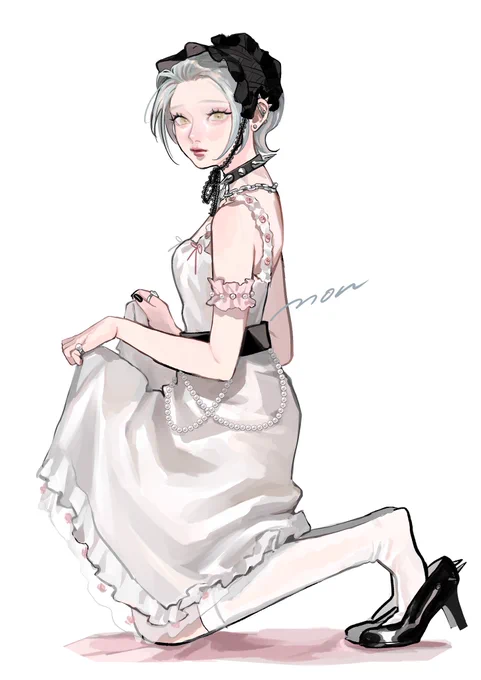 友達にモデル頼まれた子🦋
#イラスト
#創作
#ファッション 