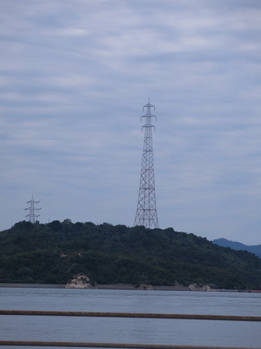 konoya_soc_gear's tweet image. ＃中国電力
＃L19
日本一の送電鉄塔忠海-大久野島間