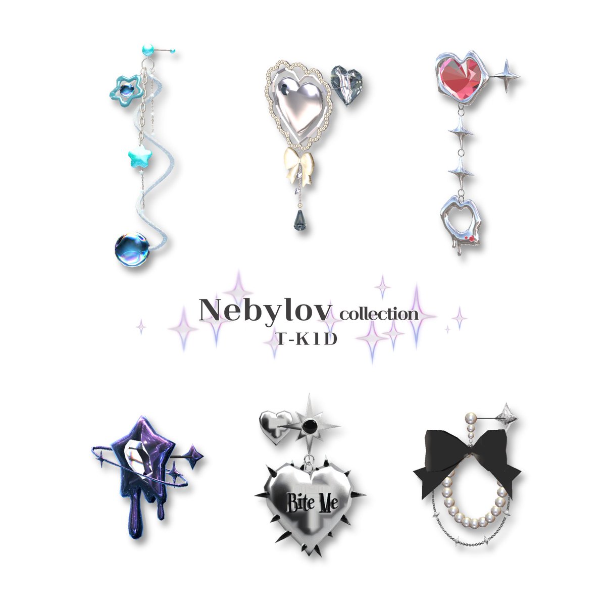 ✧✹☄ Nebylov Collection ☄✹✧

✦ #TK1D 新作✦
【全アバター対応】

個性と煌めきを纏う
　ピアス コレクション。

全６種ラインナップ

✧booth t-k1d.booth.pm/items/7475794
✧hatch hatchpla.net/contents/520

#VRChat #booth_pm