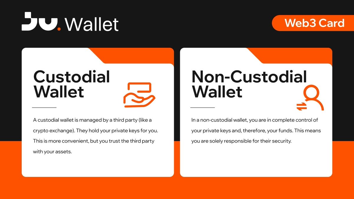 Jucom_wallet's tweet image. 💡Get true control with a Non-Custodial wallet!  

⚡Non-Custodial wallet means you own your assets, not a third party.
🔒Your seed phrase is your master key. Keep it safe, offline, never share it. 

#JucomWallet #Web3Card