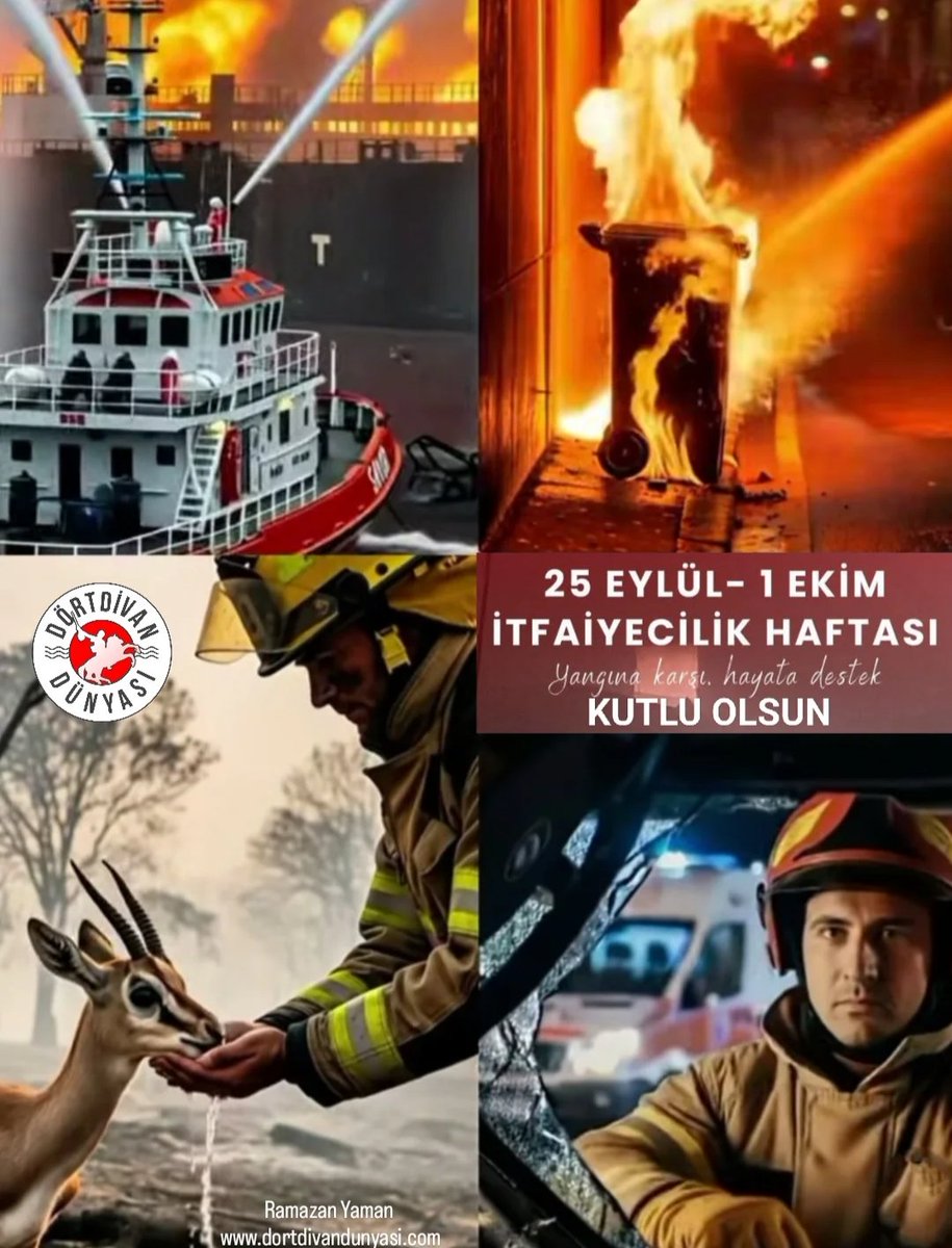 Can pahasına can kurtaran;  Karada, Denizde, Ormanda yangınları söndüren cesur İtfayecilerimizin #itfaiyehaftası kutlu olsun! Ahirete intikal eden şehit itfayecilerimize Allah (cc) Rahmet eylesin. Gazilerimize de şifalar diliyoruz. #itfaiye #itfaiyeci dortdivandunyasi.com