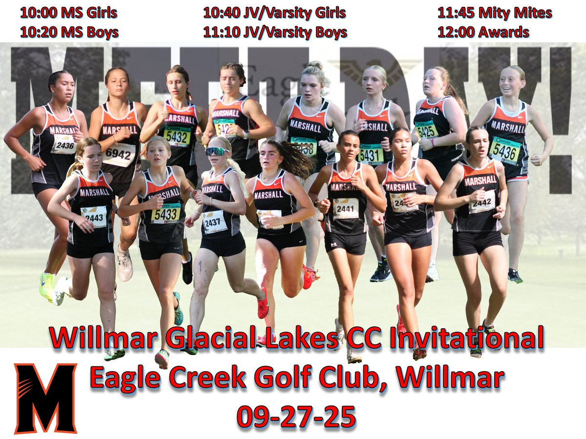 mhs_tigercc's tweet photo. Meet Day Today for Marshall Girls Cross Country! Results can be found here: https://t.co/vmhLN9j869 https://t.co/9CohpH2De1