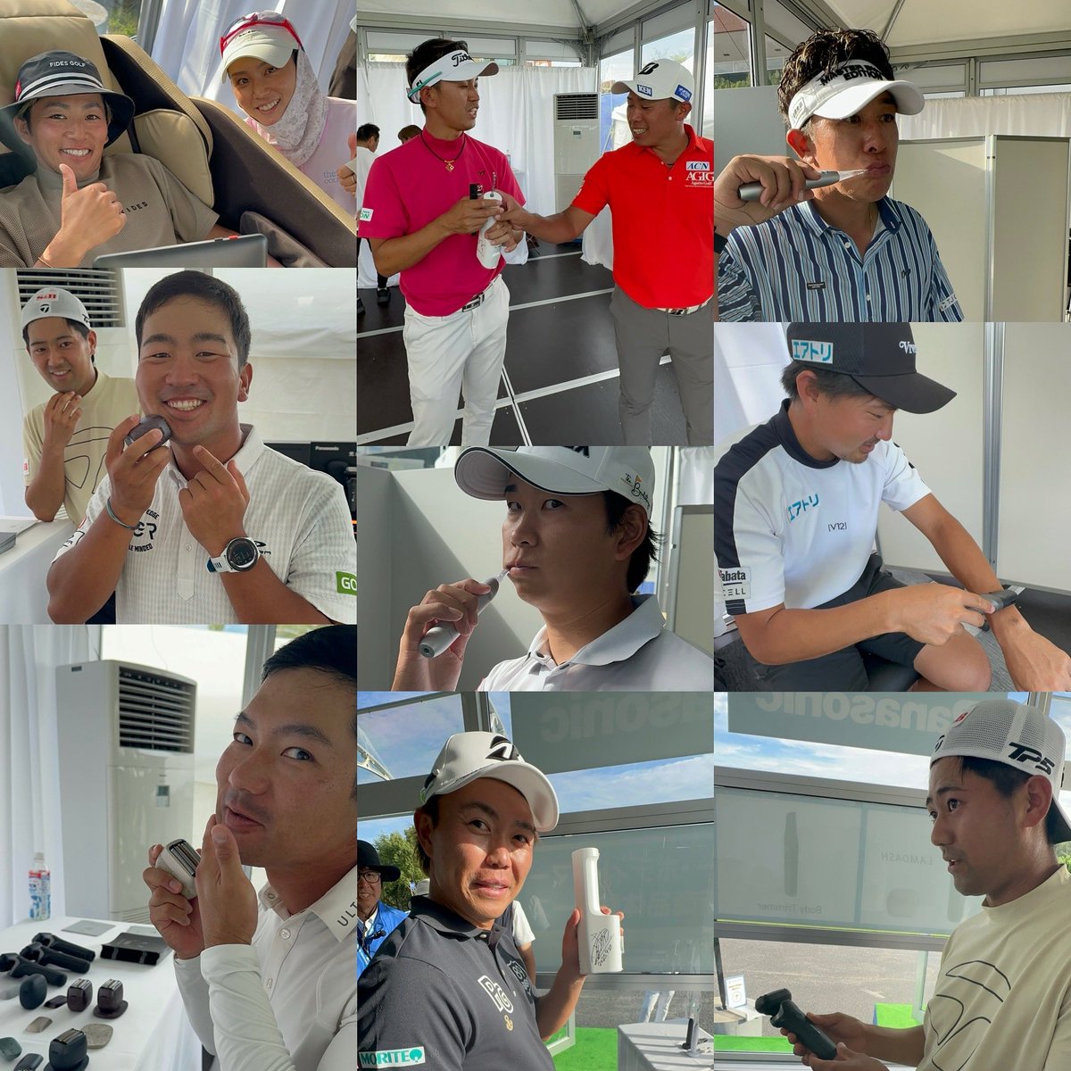 JGTO_official's tweet photo. 「#PanasonicOpen」⛳️
3rd Round
ラウンド後に多くの選手にパナソニック製品を体験していただきました😊
すでに使用している選手もいれば、あまりの高性能に購入を真剣に考えたり👍
明日も体験ブースでギャラリーの方も体験できますので、是非会場に足をお運びください😊
なお体験ブースで体感いただけるのはパナソニック最上位モデルのマッサージチェアの「リアルプロ」や手の平サイズの5枚刃シェーバー「ラムダッシュパームイン」や体毛ケアができるボディトリマー。そのほかにもジェットウォッシャーや電動歯ブラシで歯周ケア体験もできます✌️
#JGTO
#golftournament
#男子ゴルフ
#泉ヶ丘カントリークラブ
#Panasonic
#PanasonicOpen
#堀川未来夢
#阿久津未来也
#黒木紀至
#鍋谷太一
#嘉数光倫
#森山友貴
#石坂友宏
#木下稜介
#上井邦浩
#岡田絃希