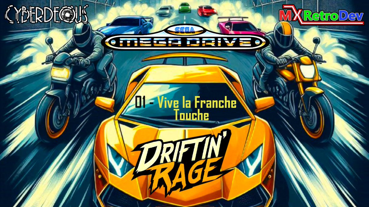 ** France Circuit theme ( "Vive la Franche Touche" ) **
*** OST from Driftin' Rage, made with <a href="/deflemask/">DefleMask Tracker</a> ***
Sega Mega Drive / Genesis game by <a href="/MXRetroDev/">Mauro Xavier</a> 

Listen here -&gt; youtu.be/UFTrMAt4KFA &lt;-