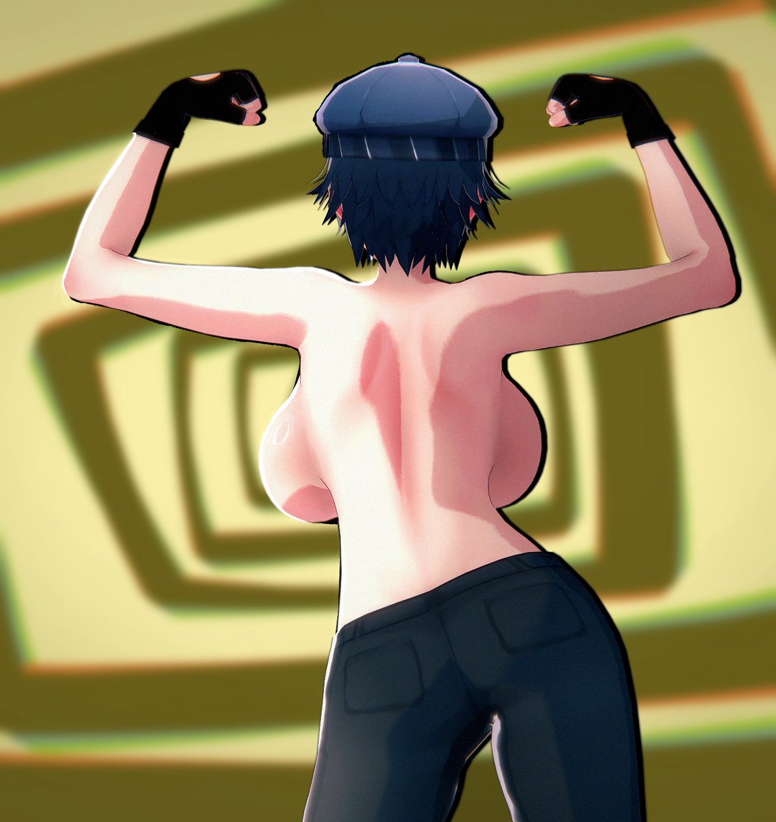 Not my best work, I just wanted to see what she looked like flexing.