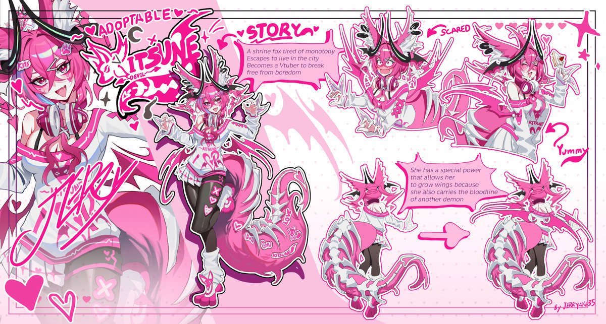 (OPEN)Adoptable-Kitsune Devil Street #characterdesign #Vtuber甲子園2025 #Vtuber #VtuberEN #JERRY4435