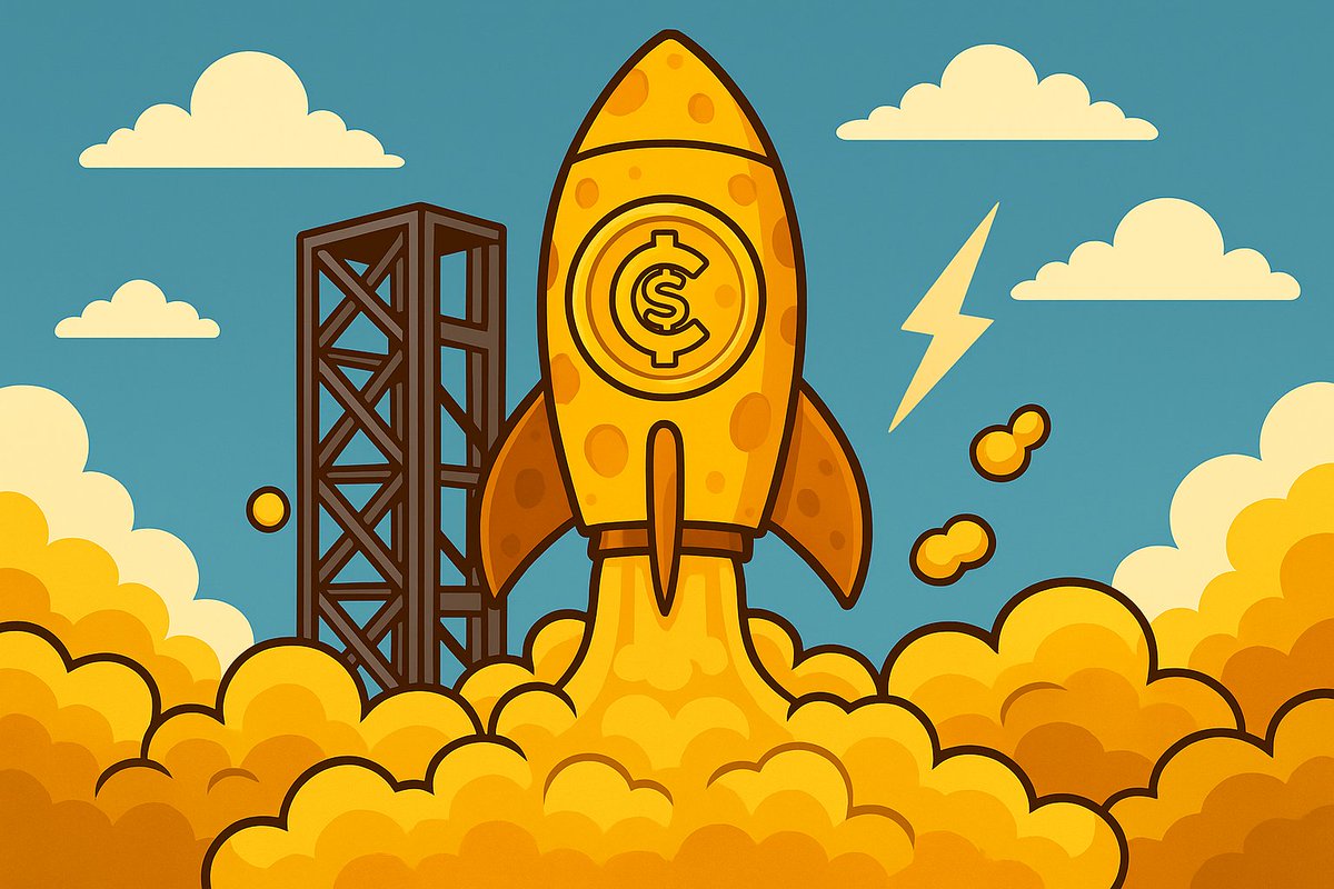 thecheesecoin's tweet photo. “Ignition locked. Engines blazing. $CHEESECOIN rocket is leaving the pad straight to the moon 🚀🧀✨” https://t.co/By14wMksOd