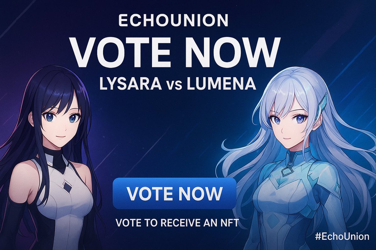 dada49623242871's tweet image. 🚀 EchoUnion voting portal has been opened!

🌌 Lysara vs 💠 LUMENA

It's up to you to decide who will be on the final stage!

🗳️ Vote now 👉 echo-union.base.org/vote

🎟️ Vote to get the exclusive NFT certificate

#EchoUnion #Web3 #VirtualIdol #Lysara #LUMENA #Base