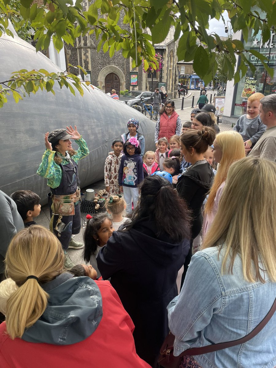 LoveUxbridge's tweet photo. The Love Uxbridge Whale 🐋 has arrived! Our friends @circorumbaba and Ariel 🧜🏻‍♀️ are in town with our immersive experience until 5pm! Next shows are 2pm, 2.30pm and 4pm and 4.30pm! Loved seeing so many of you! 🩵 🐢 

#uxbridge #loveuxbridge #uxbridgebid #spermwhale https://t.co/iTu8xFrlOJ