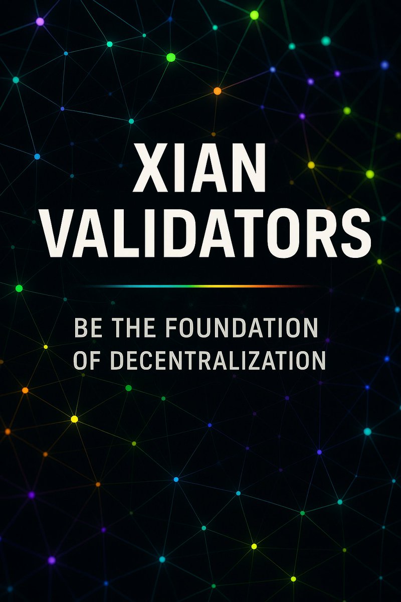🚨 #Validator Applications NOW OPEN! 🚨
Be one of the first to secure #Xian.
🏛️ Help draft the Constitution
⚡ Earn 50% APR on 100k $XIAN
🌐 Lead #decentralization from the ground up

👉 Apply today: forum.xian.org/t/call-for-val…
💬 Join the community: t.me/xian_network

#Xian