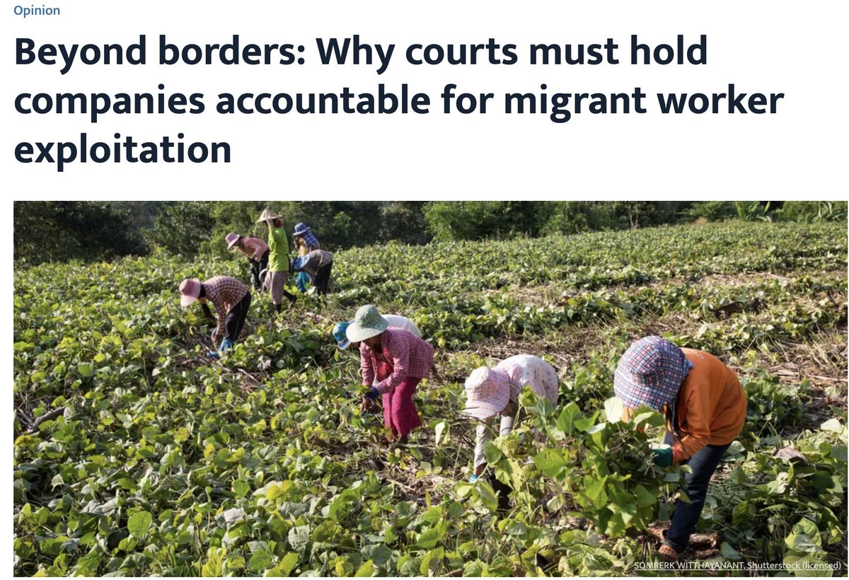HTLegalCenter's tweet photo. Corporate Accountability: Oliver Holland @leighdayintl has penned a powerful op ed calling for accountability for #forcedlabor. Despite some wins, "migrant workers– often the invisible backbone of global production- still face major barriers to justice." https://t.co/8VwWKxvrbp https://t.co/5mPRCqYL7J