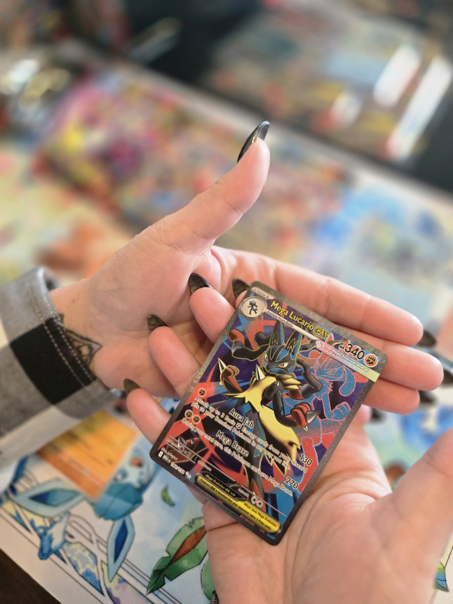 Josh (@puppyboynova) on Twitter photo The wife and I had fun opening the new Mega set, and meeting new people in line is always interesting. 
This was her first pack π
#pokemon #lucario #mega The wife and I had fun opening the new Mega set, and meeting new people in line is always interesting. 
This was her first pack π
#pokemon #lucario #mega