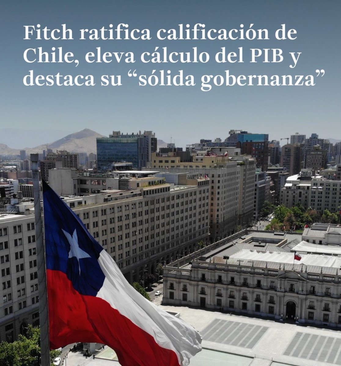 🚨CONFIRMADO, CON BORIC CHILE NO SE CAYÓ A PEDAZOS Y CON JARA TAMPOCO PASARÁ 🚨

Un positivo diagnóstico sobre la situación de Chile hizo Fitch. La Agencia calificadora ratificó la nota de riesgo emisor (IDR) de largo plazo en moneda extranjera de Chile en ‘A-’ y dijo que no