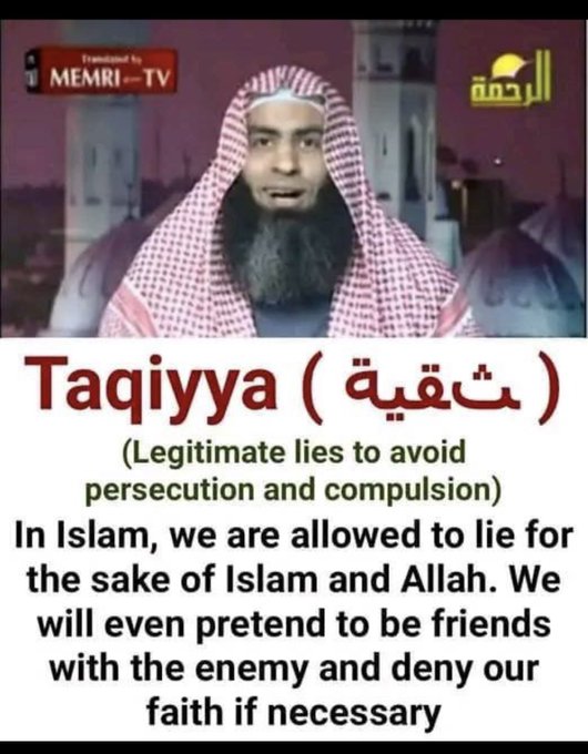 <a href="/TruthFairy131/">Lozzy B 🇦🇺𝕏</a> Of course they are. 
The faith of Deception deceives to get their own way &amp; fools believe the deceivers.
It`s called Taqiyya.
The Bible tells the truth.
👑✝️